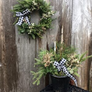 Rustic Woodland Wreath+Planter Combo