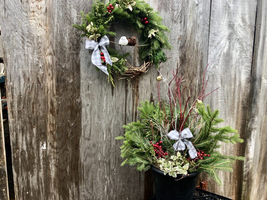 Love birds Wreath + Planter Combo